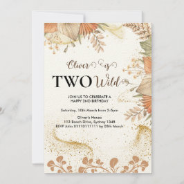 Dos invitaciones de cumpleaños para la flor silves