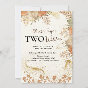 Dos invitaciones de cumpleaños para la flor silves