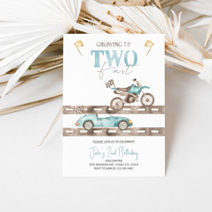 Dos invitaciones de cumpleaños para motociclismo d