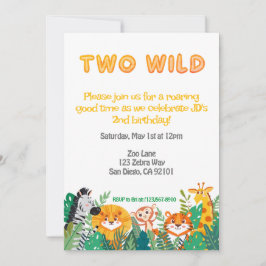 Dos Invitaciones de cumpleaños para niños salvajes