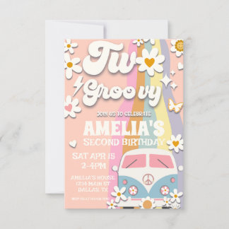 Dos invitaciones de cumpleaños segundo de Groovy