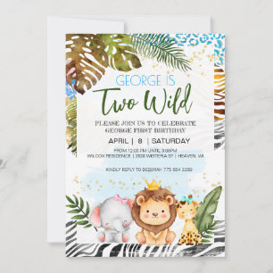 Dos invitaciones de cumpleaños temática salvaje