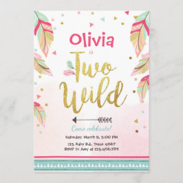 Dos invitaciones de fiesta salvaje 2do cumpleaños 