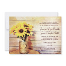 Dos invitaciones de matrimonio de girasol Mason Ja
