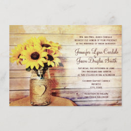 Dos invitaciones de matrimonio de girasol Mason Ja
