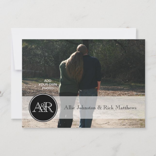 Dos invitaciones de matrimonio fotográfico monogra (Anverso)