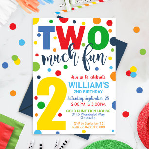 Dos invitaciones divertidas de cumpleaños segundo