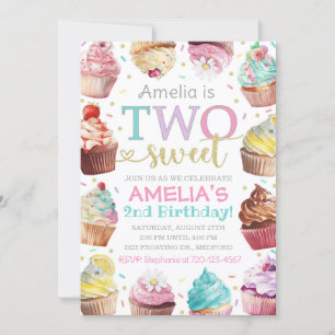 Dos invitaciones dulces, una invitación a la torta