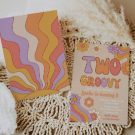 Dos invitaciones Groovy | Invitación de cumpleaños