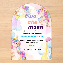 Dos invitaciones para el cumpleaños de la luna