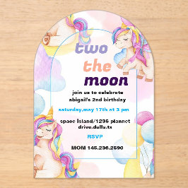 Dos invitaciones para el cumpleaños de la luna