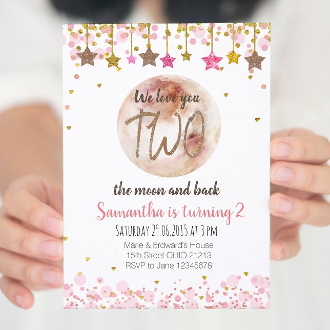 Dos invitaciones para el cumpleaños de la luna (Subido por el creador)