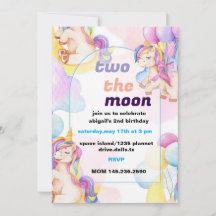 Dos invitaciones para el cumpleaños de la luna
