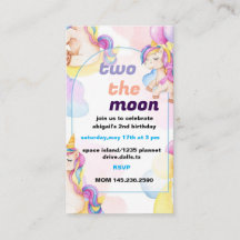 Dos invitaciones para el cumpleaños de la luna