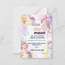 Dos invitaciones para el cumpleaños de la luna