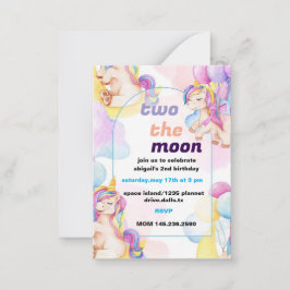 Dos invitaciones para el cumpleaños de la luna