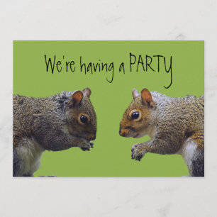 Dos invitaciones para fiestas de ardillas