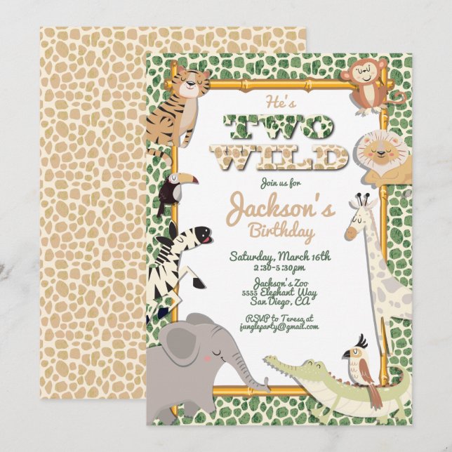 Dos invitaciones para la fiesta de cumpleaños del  (Anverso / Reverso)