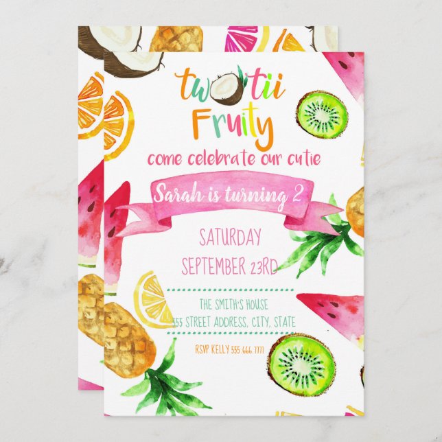 Dos Invitaciones Para Tarjetas De Cumpleaños De Fr (Anverso / Reverso)