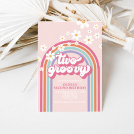 Dos Invitaciones Retro Lluvia de Colores Divertida