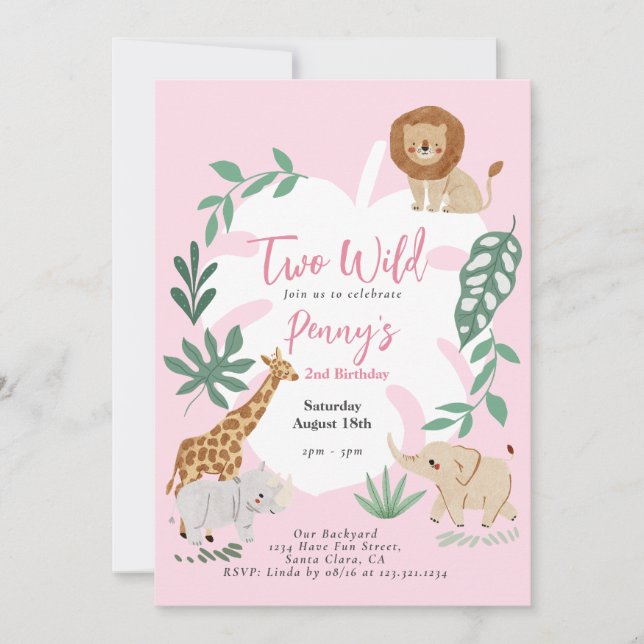 Dos invitaciones salvajes a los Chicas de segundo  (Anverso)