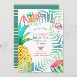 Dos invitaciones tropicales de cumpleaños a la FRU