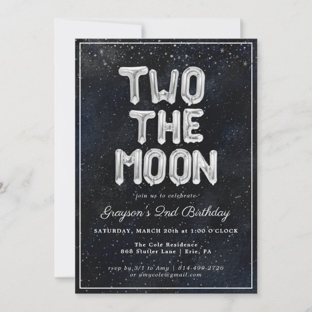 Dos la luna | 2ª invitación a la fiesta de cumplea (Anverso)