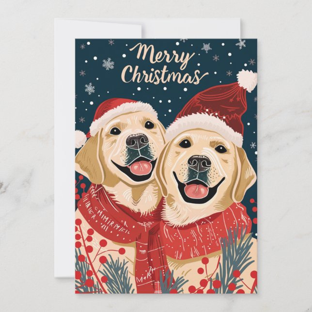 Dos Labrador Feliz Navidad (Anverso)