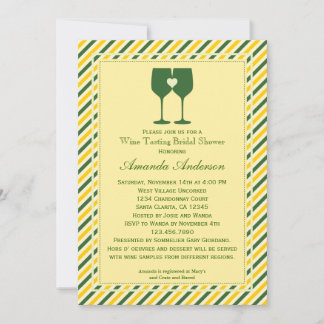 Dos lentes de vino Invitación a la ducha de novia