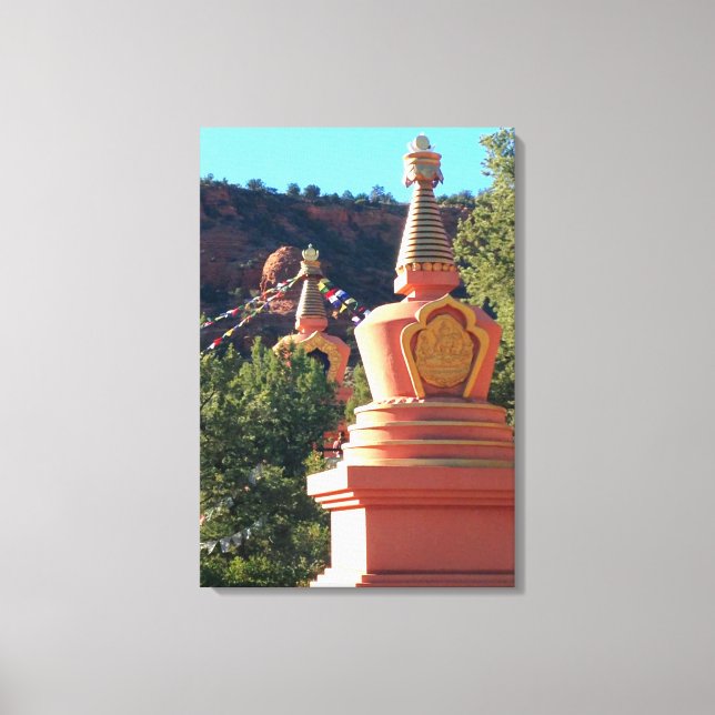 dos lienzos envueltos en stupas (Anverso)