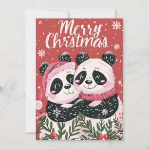 Dos lindos Panda Feliz Navidad
