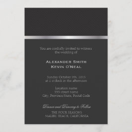 Dos líneas grises Grooms-Gay Boda i Invitación