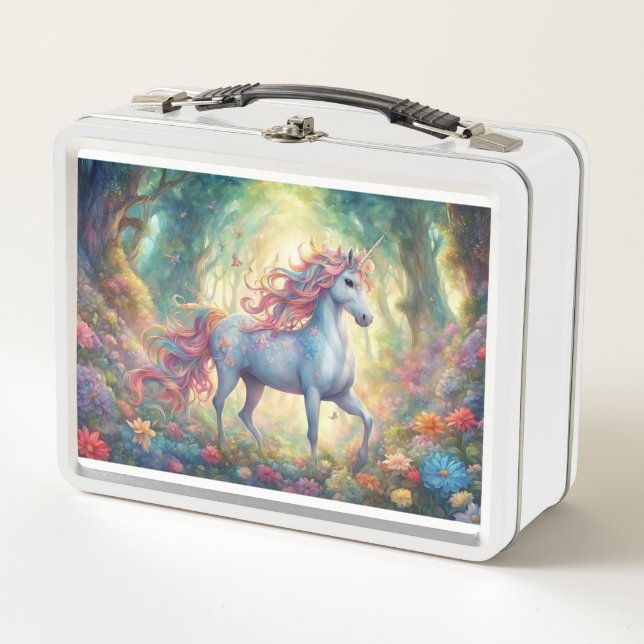 Dos Lunchbox Metalizado de Unicornios (Anverso)
