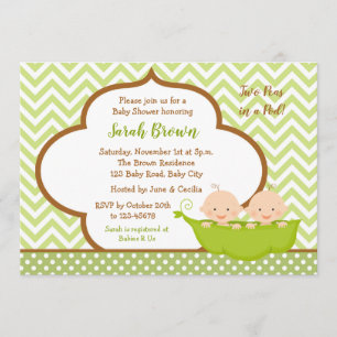 Dos mareas en una invitación de Baby Shower de Pod