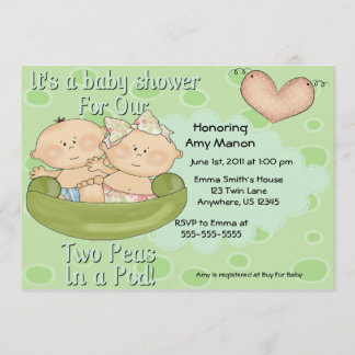 Dos maricas en una invitación a Baby Shower para u