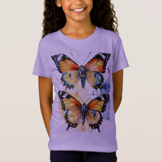 Dos mariposas camiseta de pequeños chicas