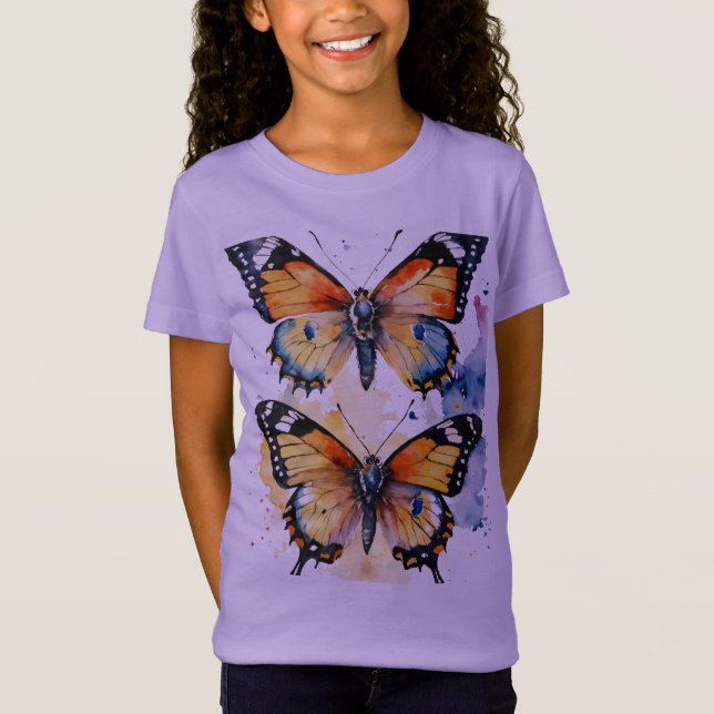 Dos mariposas camiseta de pequeños chicas (Anverso)