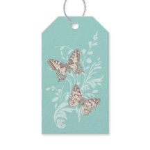 Dos mariposas dibujando la etiqueta de regalo de b