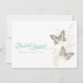 Dos mariposas gráficas invitación a la ducha de no