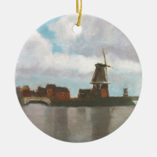 Dos molinoes de viento que pintan el ornamento