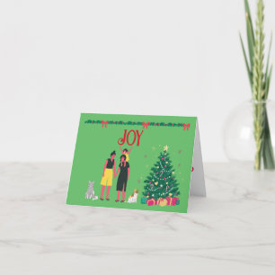 DOS MOMS CON TARJETA DE NAVIDADES HIJOS