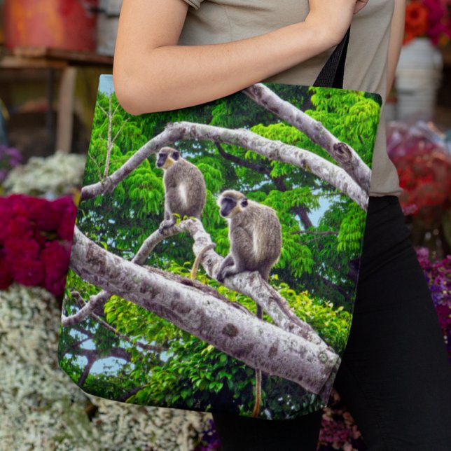 Dos Monos Verdes Sentados En La Bolsa De Toques De (Subido por el creador)