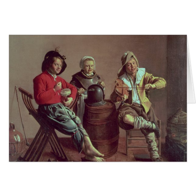 Dos muchachos y un chica que hace la música, 1629 (Anverso (Horizontal))