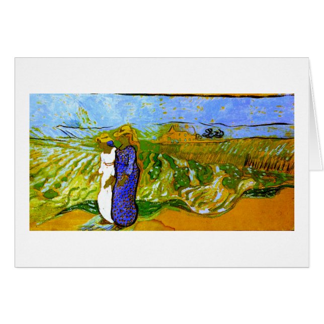 Dos mujeres cruzando campos Van Gogh Bella Artes (Anverso (Horizontal))