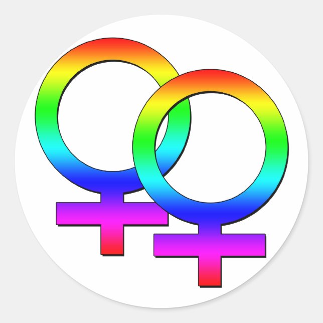 Dos mujeres Pegatinas de Rótulos (Anverso)