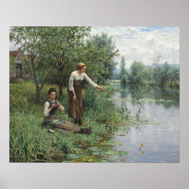 Dos mujeres Posters de pesca - Daniel Ridgway Knig (Frente)