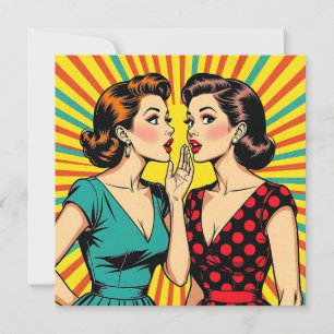 Dos mujeres sonriendo contando secretos de arte po