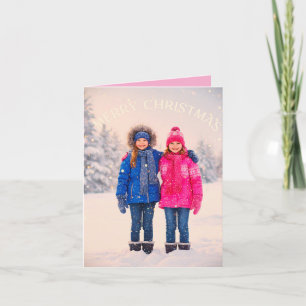 DOS NIÑAS EN ESCENA DE NIEVE DISEÑO DE NAVIDAD