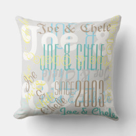 Dos nombres Personalizado Cojín decorativo de poli