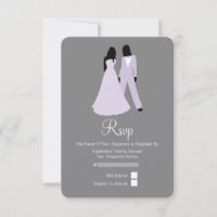 Dos Novias Boda RSVP (Lilac Y Gris)